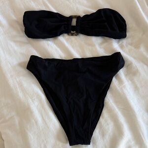 Anemos Black Bandeau Bikini Set in size xs